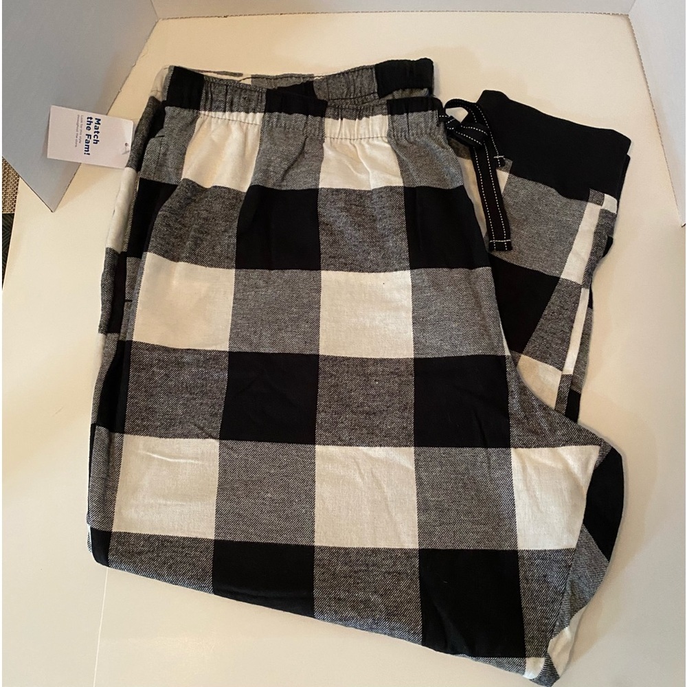 Men's Old Navy  Flannel Pajama Sleep Pants Size XXL Black And White Checkered